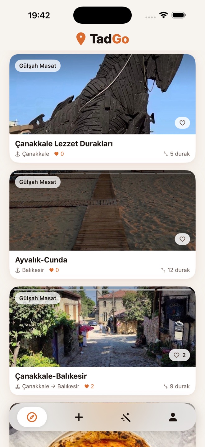 TadGo Keşfet ekranı